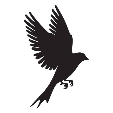 Yükselen Kuş Silueti Vektör İllüstrasyon Özgürlük ve Zarafet Tasarımı