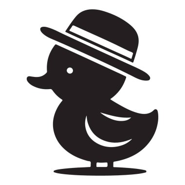 Moda Tasarımları İçin Şapka Vektörü İllüstrasyonlu Şık Ördek