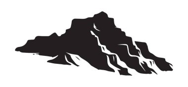 Siluet Dağ Manzarası Dış Macera Temaları Çizimi