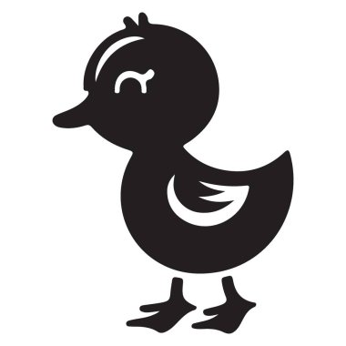 Şirin Siluet Ördek Ördeği Çocuklar için Çizim Tasarımı