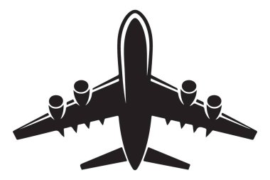 Ayrıntılı Uçak Silüeti Havacılık Hevesleri İçin Vektör ResmiComment