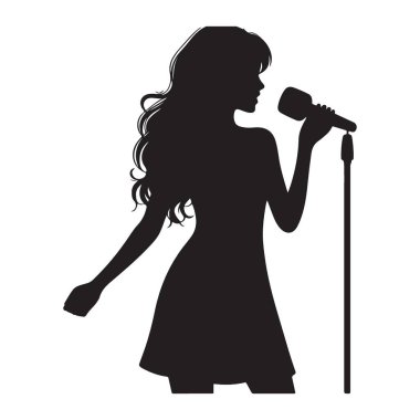 Kadın Şarkıcı Silueti Müzik Etkinliği Tanıtımı ve Tasarımı