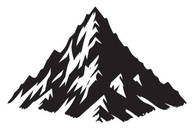 Görkemli Dağ Zirvesi Silueti İlham Veren Doğa Manzarası Çizimi