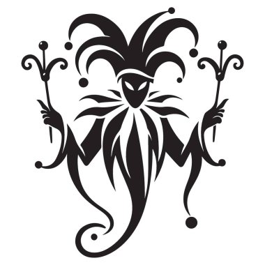 Gizemli Soytarı Silueti Oyuncu Saray Karakteri Sanat Çizimi