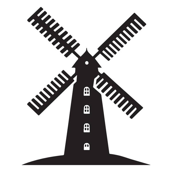 Detailed Windmill Illustration Agriculture Tradition and Grinding History