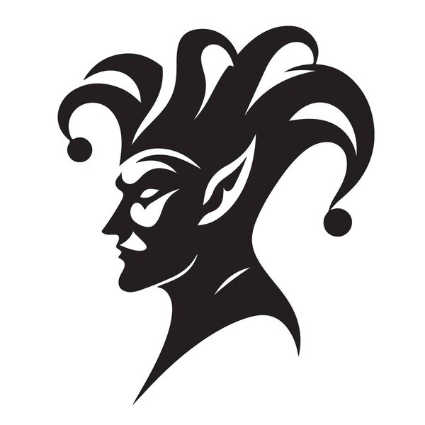 Jester Silhouette A Mischievous Fool Vector Graphic Art