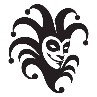 Soytarı Yüzlü Maskeli Siluet Vektörü Grafiksel Kraliyet Hisseleri Serbest