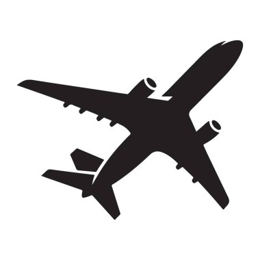 Uçak Silueti Vektör İllüstrasyon Stok Fotoğrafı Serbest Resim