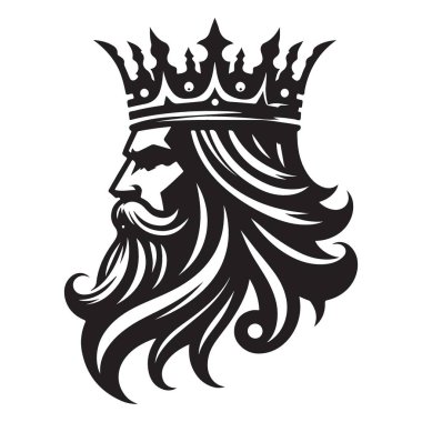 Regal King Siluet Vektör İllüstrasyon Sanat Grafik Tasarımı