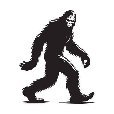 Koca Ayak Silueti Yürüyen Kocaayak Vektör Resimleri Kriptid Yaratık