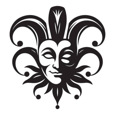 Mardi Gras festivali için maske silueti