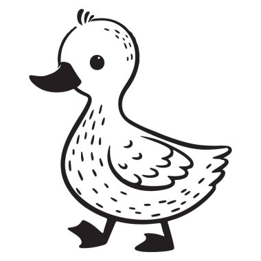 Şirin Ördek Vektör Çizgi Film Biçimi Grafik Tasarım Elemanı