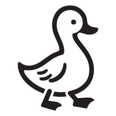 Tatlı bir ördek yavrusunun masum bir şekilde dışarıda yürüyüşünün silüeti.