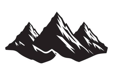 Açıkhava Macerası için Dağ Menzili Siluet Vektör İllüstrasyonu