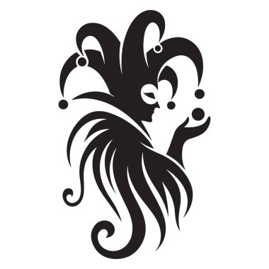 Tuhaf Soytarı Siluet Vektör Sanat İllüstrasyonu Hokkabazlık Toplarıyla