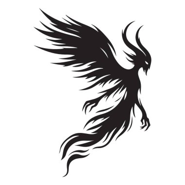 Karanlık Melek Silueti Vektör İllüstrasyonu Gizemli ve Ölümsüz