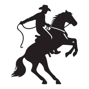 Kovboy At Binen Siluet Taşıyıcı Vector Vahşi Batı