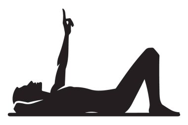 Meditasyon İçin Yukarı Doğru Uzanan Kişinin Silueti