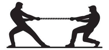 Savaş Silüeti Vektör İllüstrasyon Rekabetçi Güç Oyunu