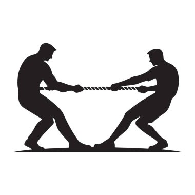 Takım çalışması ve rekabet için yoğun savaş silueti çizimi