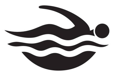 Su Sporları için Yüzücü Silueti Vektör İllüstrasyonuComment