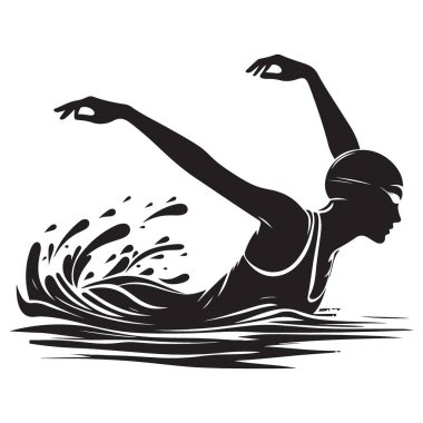 Yüzen kelebek vuruşu çizim vektör tasarımı biçimi