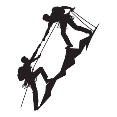 Siluet takım çalışması dağcılık ekibinin başarı motivasyonuna yardımcı oluyor SEO