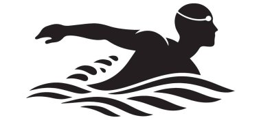 Siluet Yüzücü Serbest Yüzme Sporcusu Kelebek Vuruşu