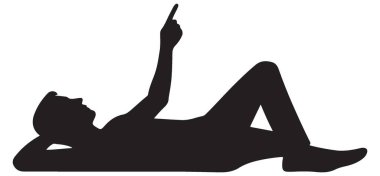 Siluet Çizimi Yapan Adam Kavramsal Tasarım İçin Yukarı Doğru Gösteriyor