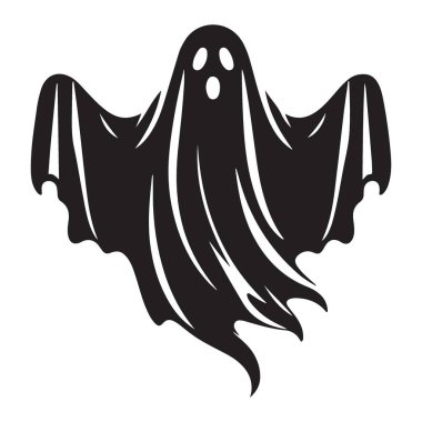 Cadılar Bayramı ve Ürkütücü Tasarımlar için Klasik Hayalet Silüet Vektör ResmiName