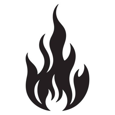 Ateş Yangını İlgili Tasarım Elementleri için Ateş Silüeti Vektör İllüstrasyonu