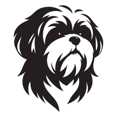 Hayvanlar için sevimli Shih Tzu köpek portresi tasarımı