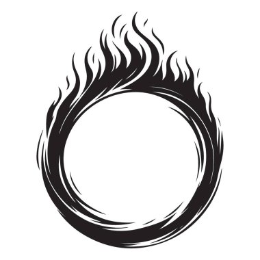 Cehennem ateşi yüzüğü silueti yanan enerjinin sanatsal çizimi