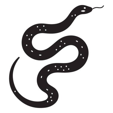 Beyaz Benekli Vektör Sanatı ile Şekillendirilmiş Yılan Silueti ResmiComment