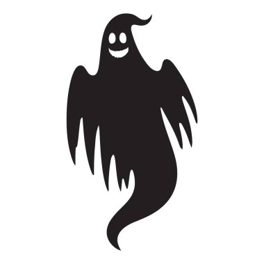 Hayalet Hayaleti Gülümseyen Şirin Cadılar Bayramı Vektör İllüstrasyon Sanatı