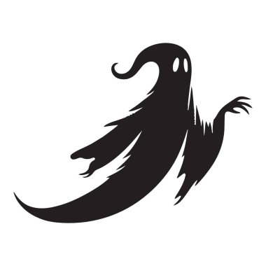 Uçan Hayalet Siluet Vektör Sanat Ürkütücü Cadılar Bayramı Çizelgesi