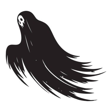 Cadılar Bayramı Tasarımı İçin Ürkütücü Hayalet Yüzen Vektör Görüntü