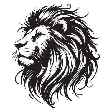 Görkemli Aslan Başı Görüntü Sanat Gücü ve Cesaret