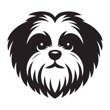 Şirin Shih Tzu Hayvan Aşıkları için Köpek Vektörü İllüstrasyonu