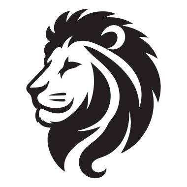 Logo Tasarım Projeleri için Aslan Baş Vektörü Silueti Grafiği