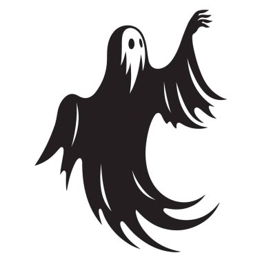 Hayalet vektör çiziminin silueti Cadılar Bayramı korkunç tasarımı