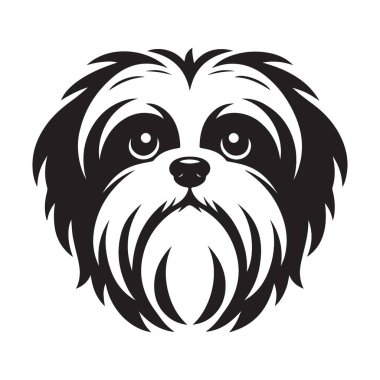 Tapılası Shih Tzu Köpek Surat Vektör Sanat İllüstrasyonu