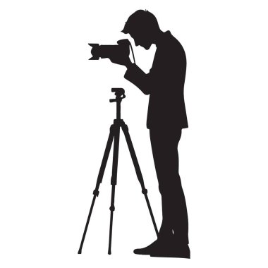 Fotoğrafçı Siluet Vektör İllüstrasyonuComment