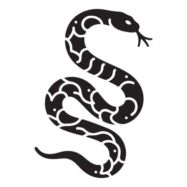 Süslü yılan silueti vektör illüstrasyon grafik tasarım sürüngen aşıkları