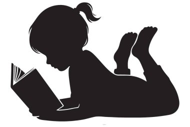 Eğitim Kaynakları İçin Kitap Okuyan Bir Kızın Silueti