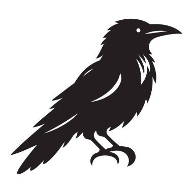 Ayrıntılı Plumage ve Zarif Duruş Vektörlü Raven Silueti ResimleriName