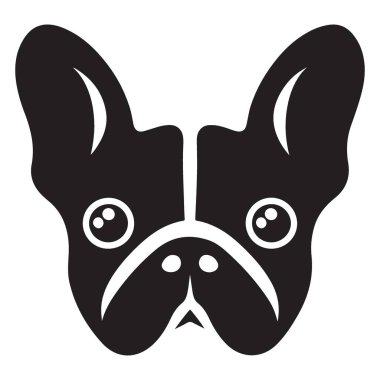 Pet Lovers Design için Fransız Buldog Vektör İllüstrasyonunun Silueti