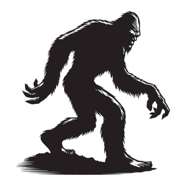 Efsanevi İnananlar İçin Gizemli Koca Ayak Siluet Vektör İllüzyonu