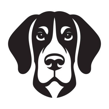 Ciddi Av Köpeği Üretici Vektör İllüstrasyon Hayvan Maskesi Tasarımı