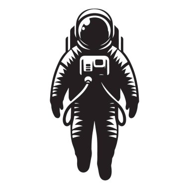 Uzay Vektörü Tasarımında Yüzen Astronot Silueti Çizimi